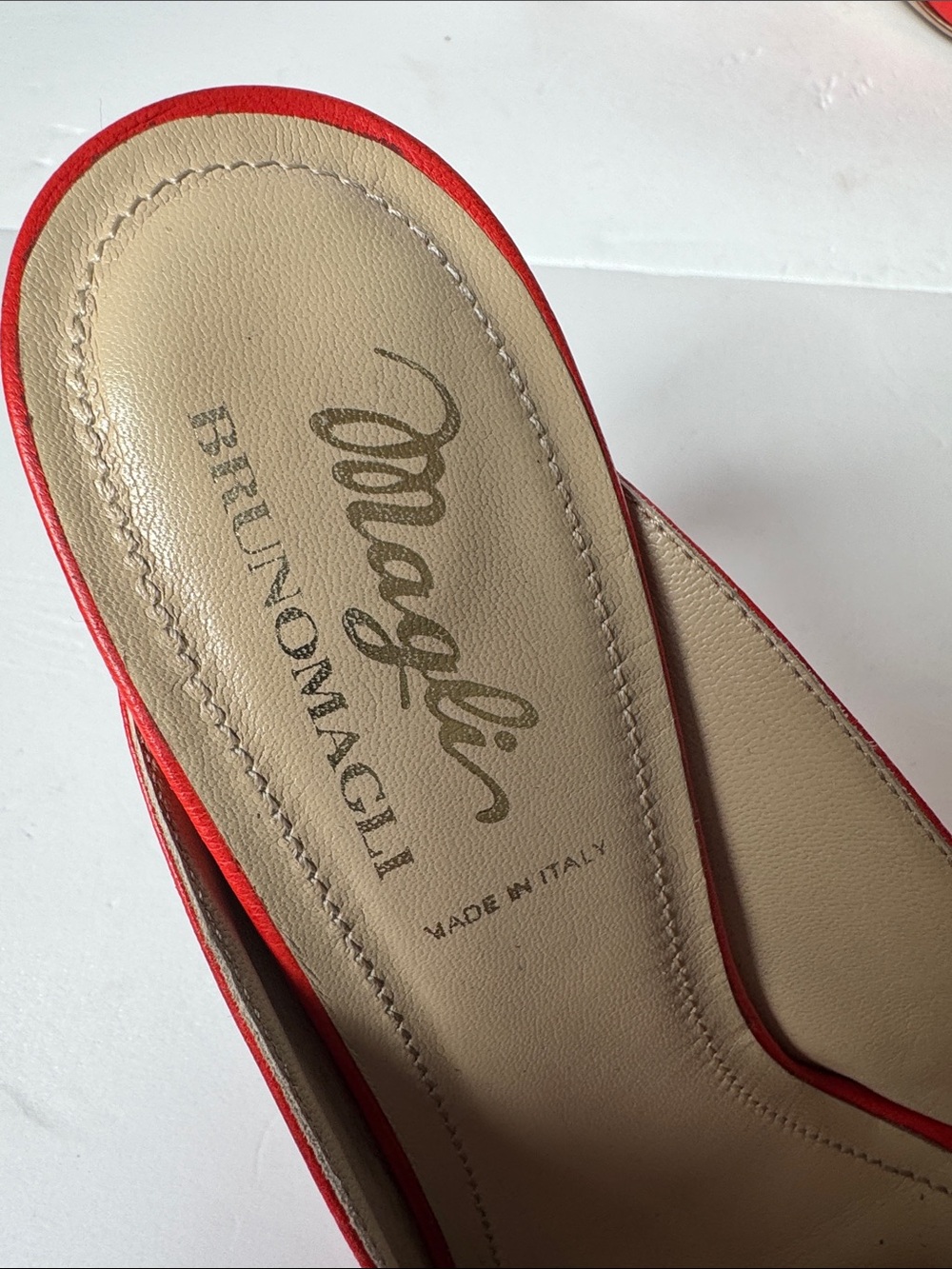 Bruno Magli leather mules with a gold-tone hardware plaque - Picture 5 of 10
